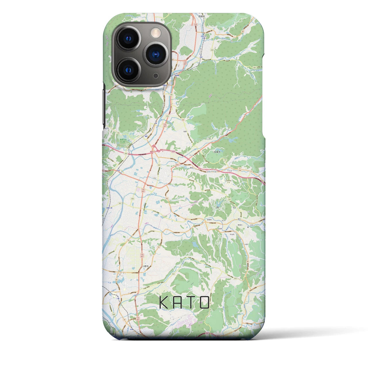 【加東】地図柄iPhoneケース（バックカバータイプ・ナチュラル）iPhone 11 Pro Max 用