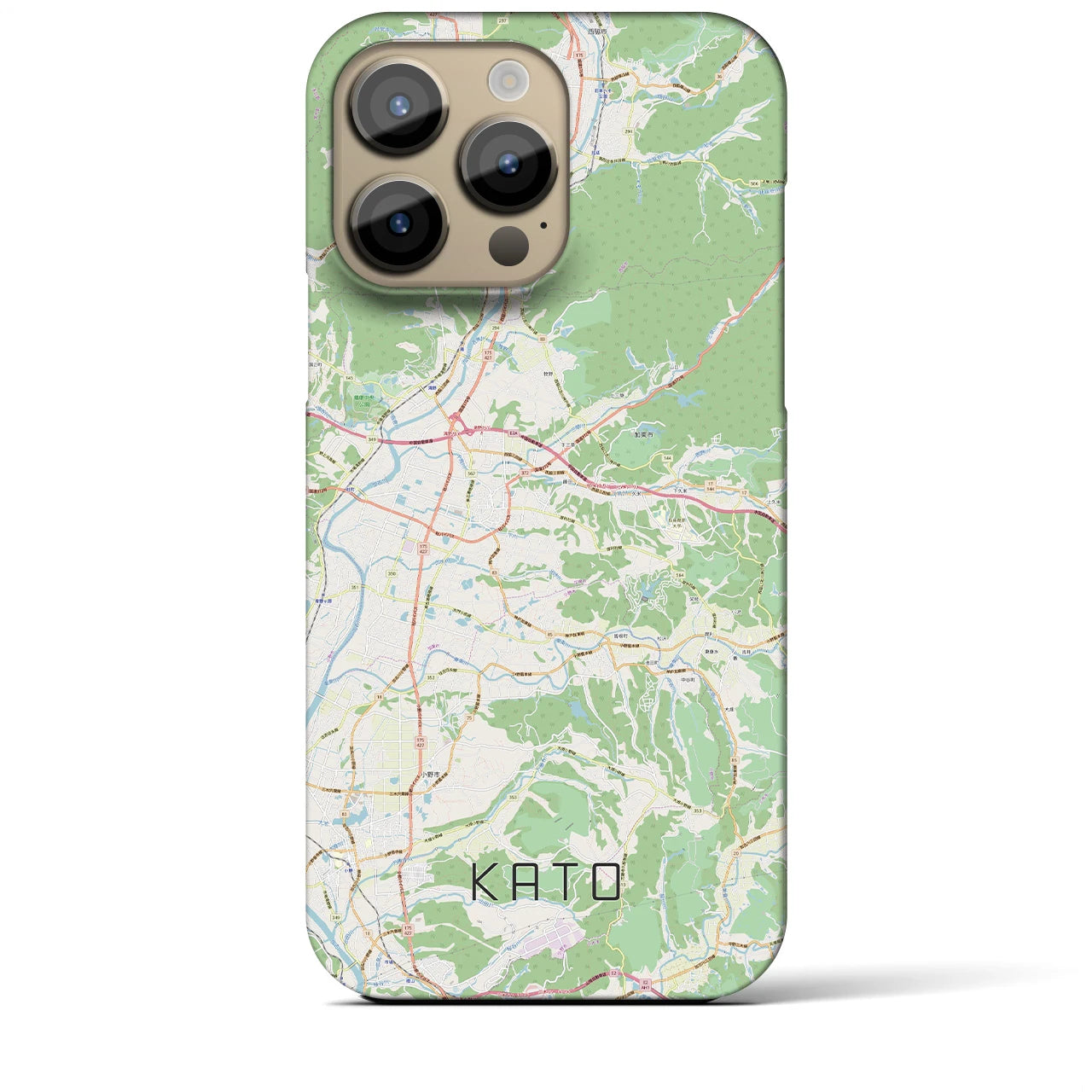 【加東】地図柄iPhoneケース（バックカバータイプ・ナチュラル）iPhone 14 Pro Max 用