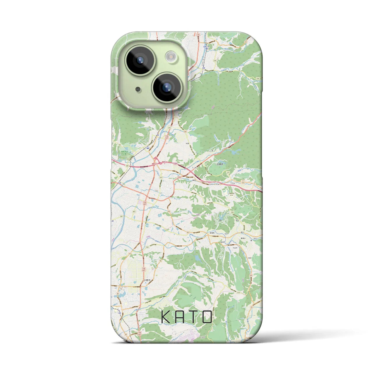 【加東】地図柄iPhoneケース（バックカバータイプ・ナチュラル）iPhone 15 用