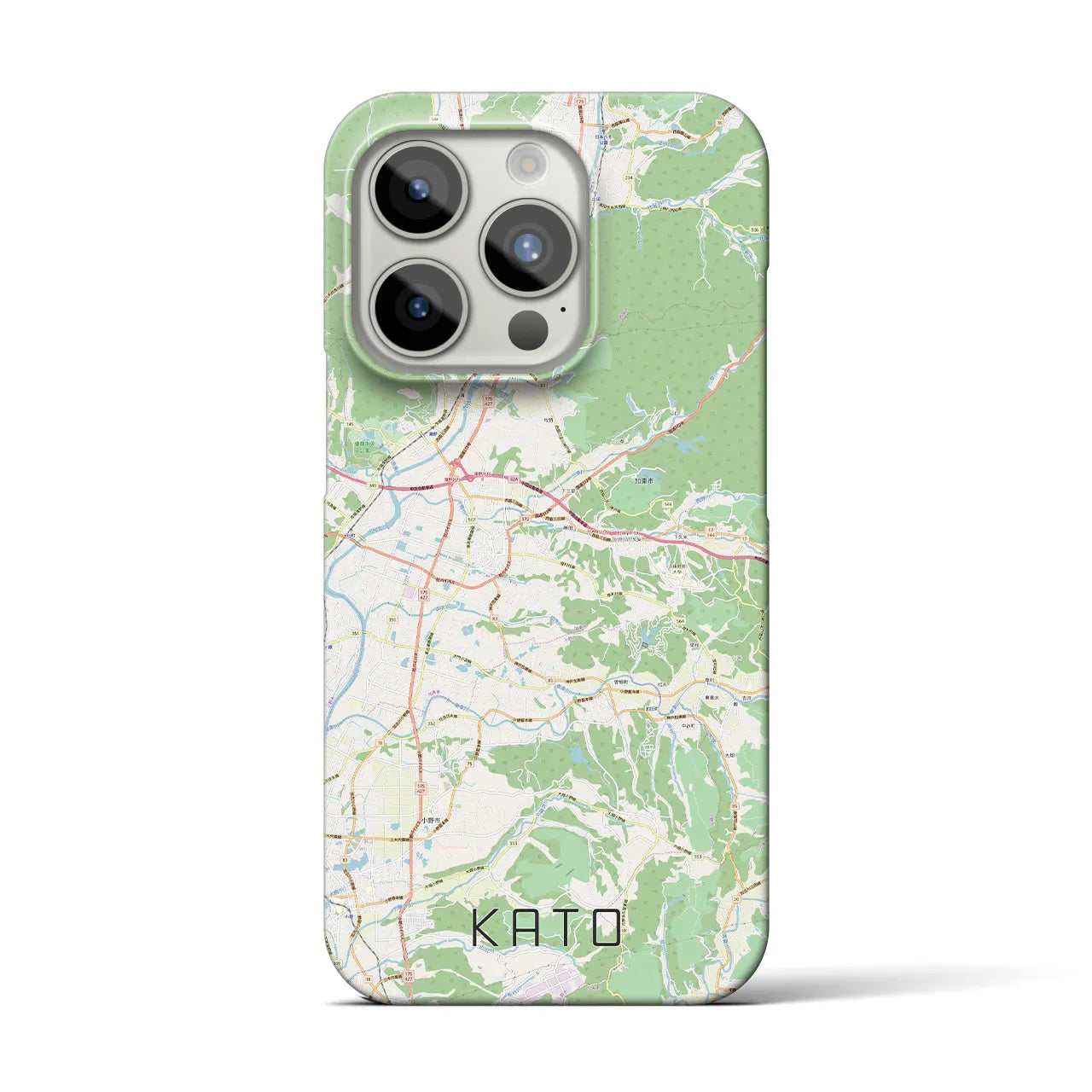 【加東】地図柄iPhoneケース（バックカバータイプ・ナチュラル）iPhone 15 Pro 用