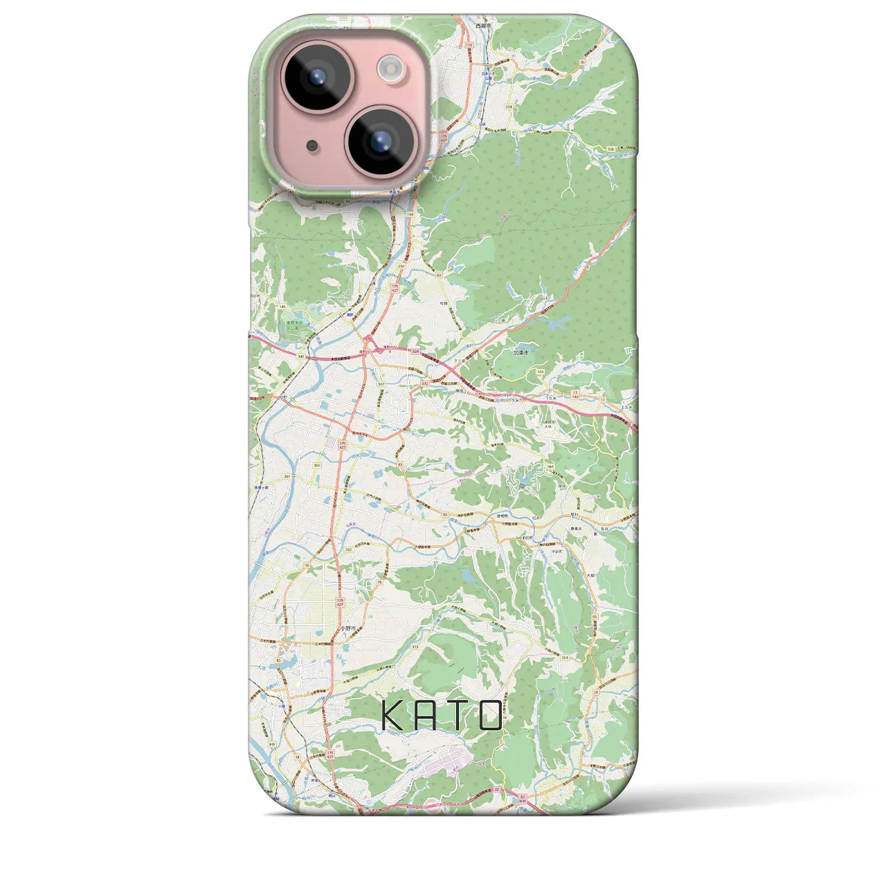 【加東】地図柄iPhoneケース（バックカバータイプ・ナチュラル）iPhone 15 Plus 用