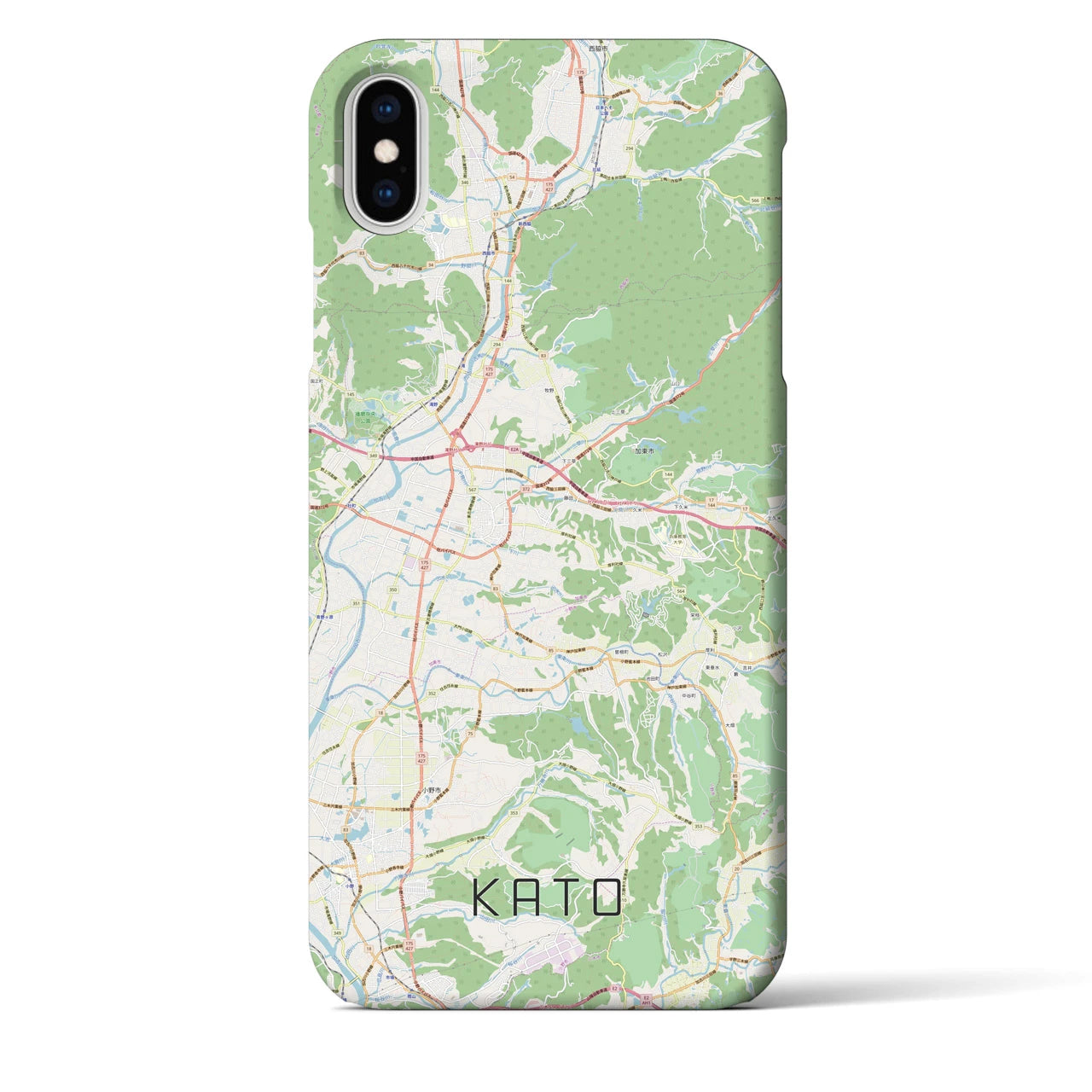 【加東】地図柄iPhoneケース（バックカバータイプ・ナチュラル）iPhone XS Max 用