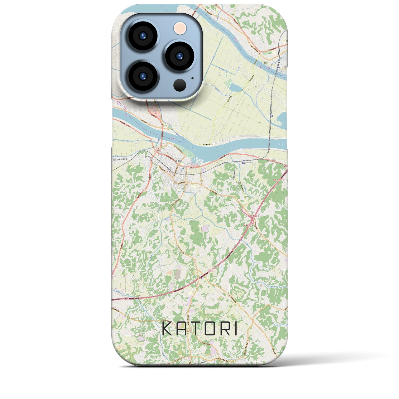 【香取】地図柄iPhoneケース（バックカバータイプ・ナチュラル）iPhone 13 Pro Max 用