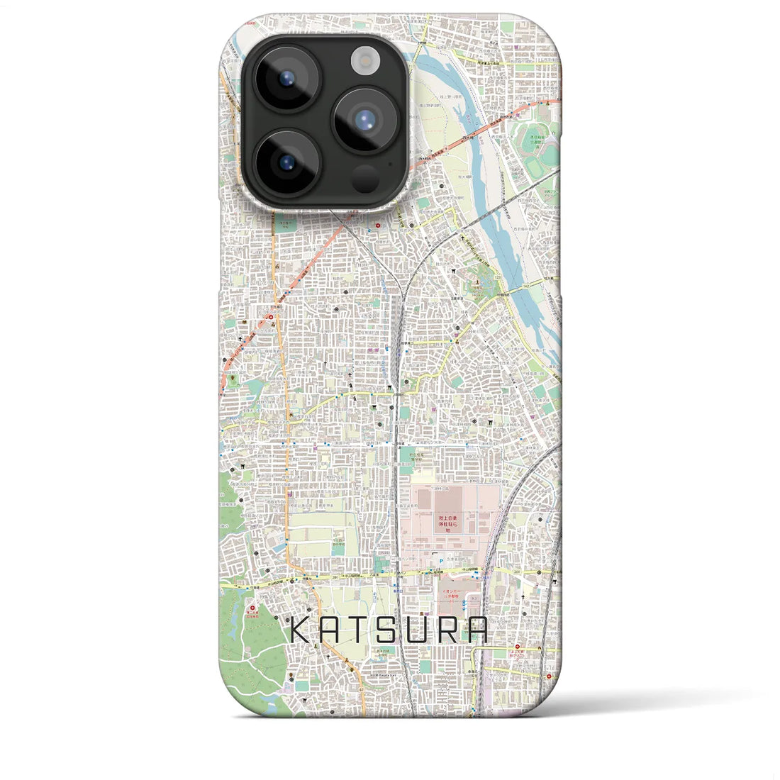 【桂】地図柄iPhoneケース（バックカバータイプ・ナチュラル）iPhone 15 Pro Max 用