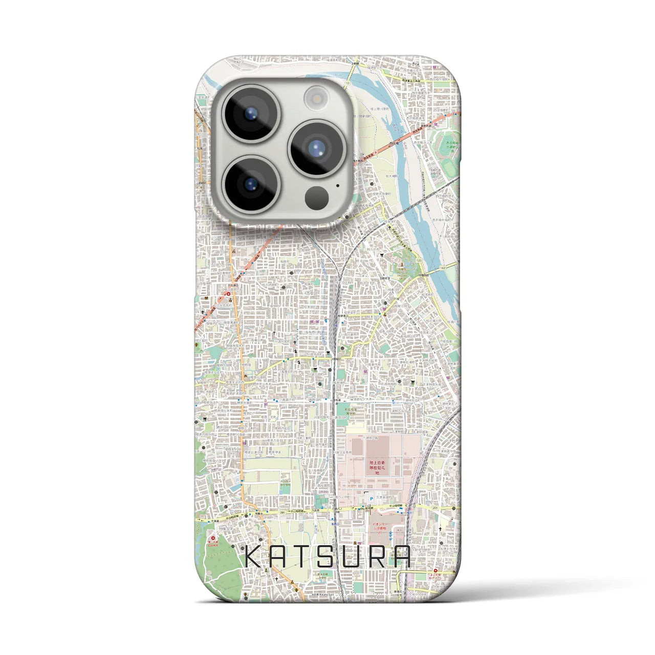 【桂】地図柄iPhoneケース（バックカバータイプ・ナチュラル）iPhone 15 Pro 用