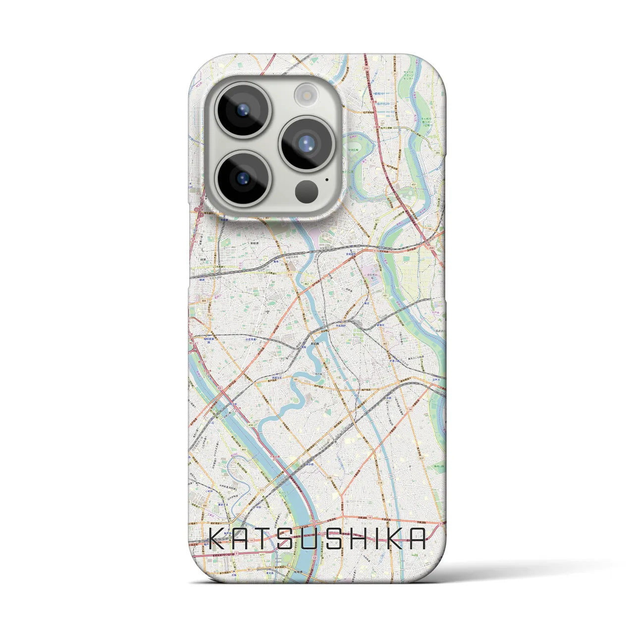 【葛飾】地図柄iPhoneケース（バックカバータイプ・ナチュラル）iPhone 15 Pro 用