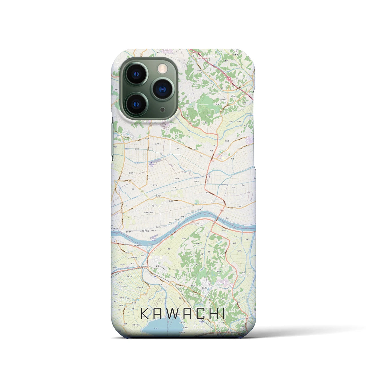 【河内】地図柄iPhoneケース（バックカバータイプ・ナチュラル）iPhone 11 Pro 用