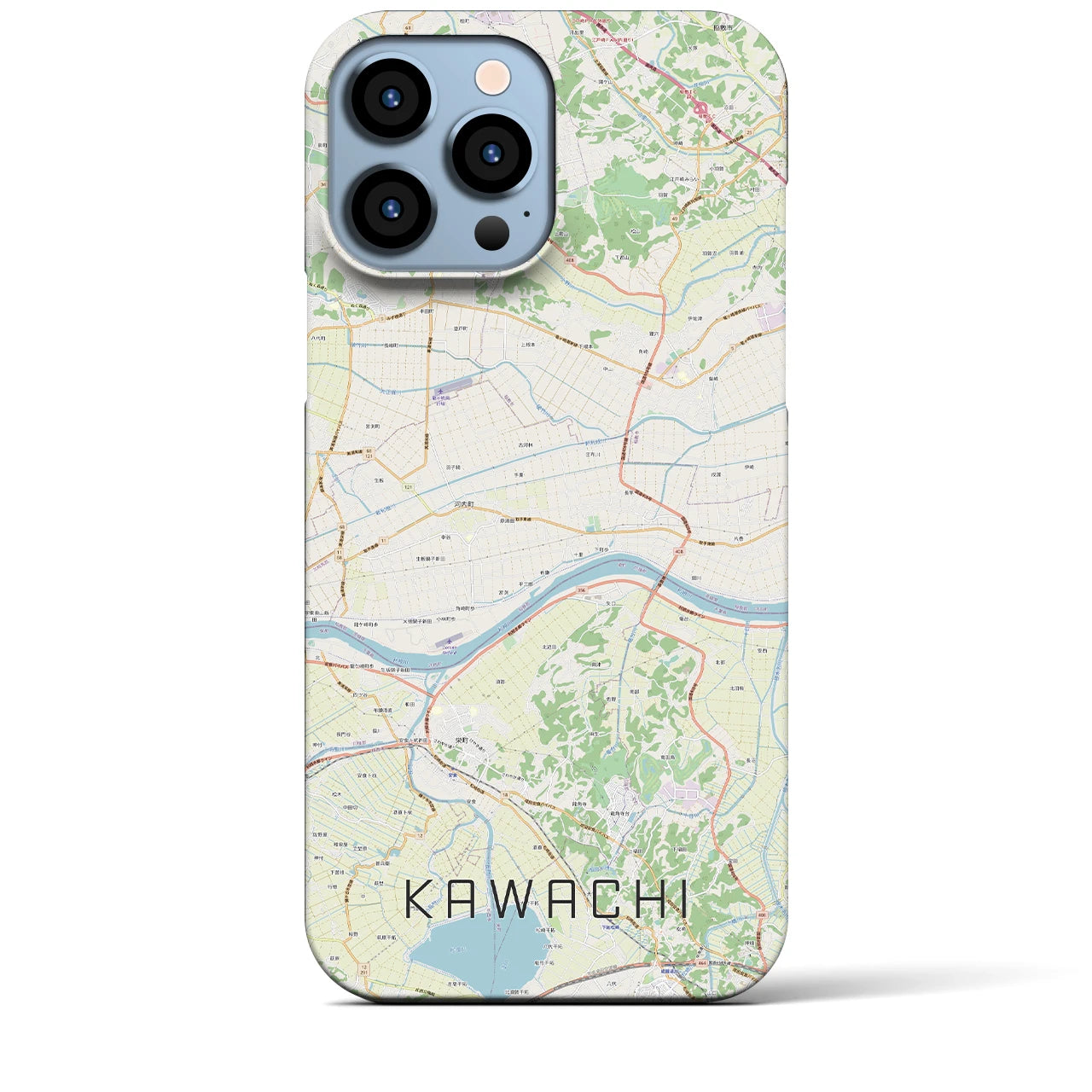 【河内】地図柄iPhoneケース（バックカバータイプ・ナチュラル）iPhone 13 Pro Max 用
