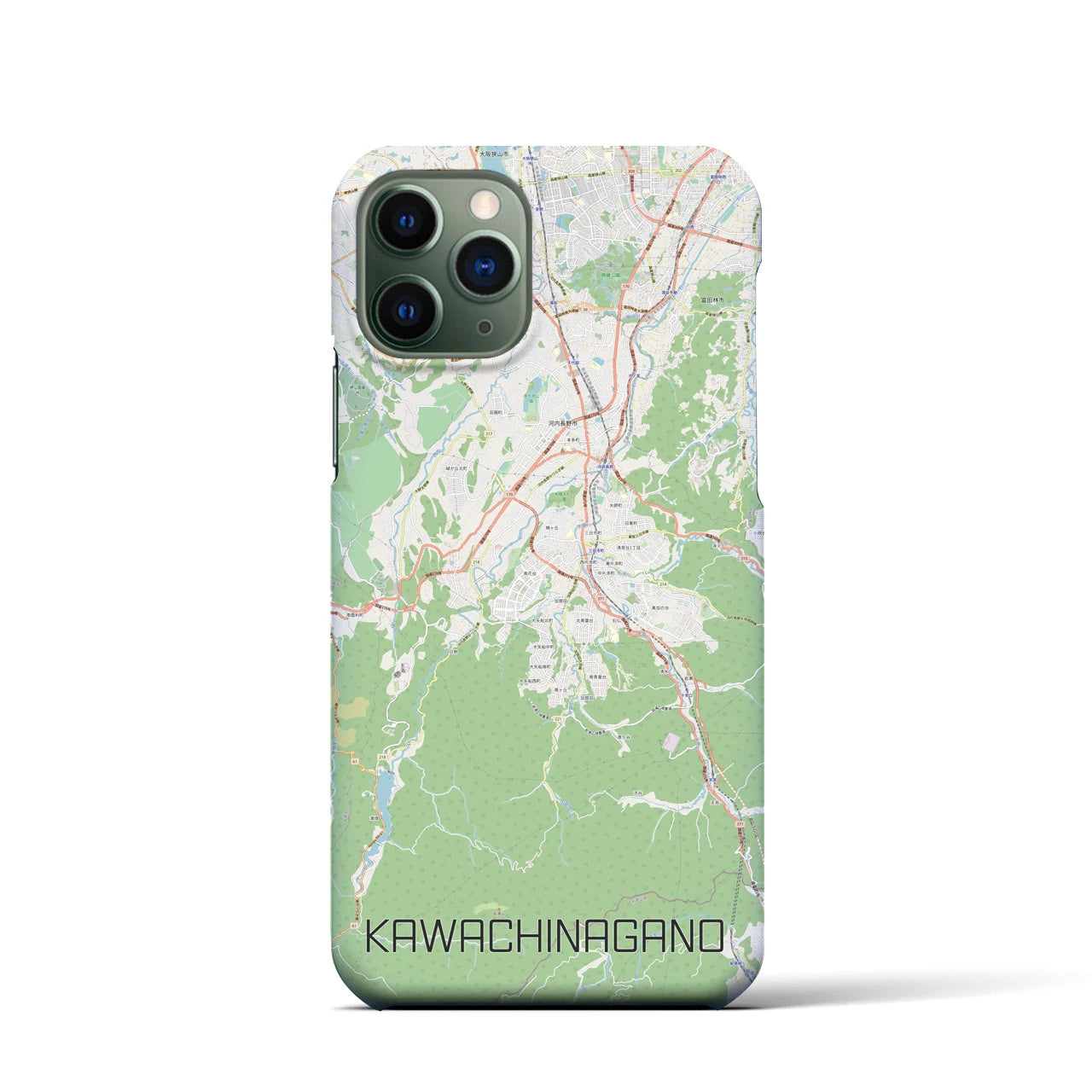 【河内長野】地図柄iPhoneケース（バックカバータイプ・ナチュラル）iPhone 11 Pro 用
