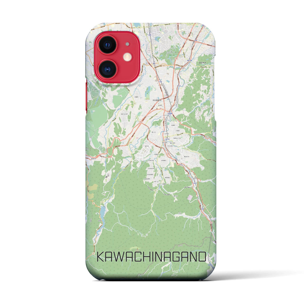 【河内長野】地図柄iPhoneケース（バックカバータイプ・ナチュラル）iPhone 11 用