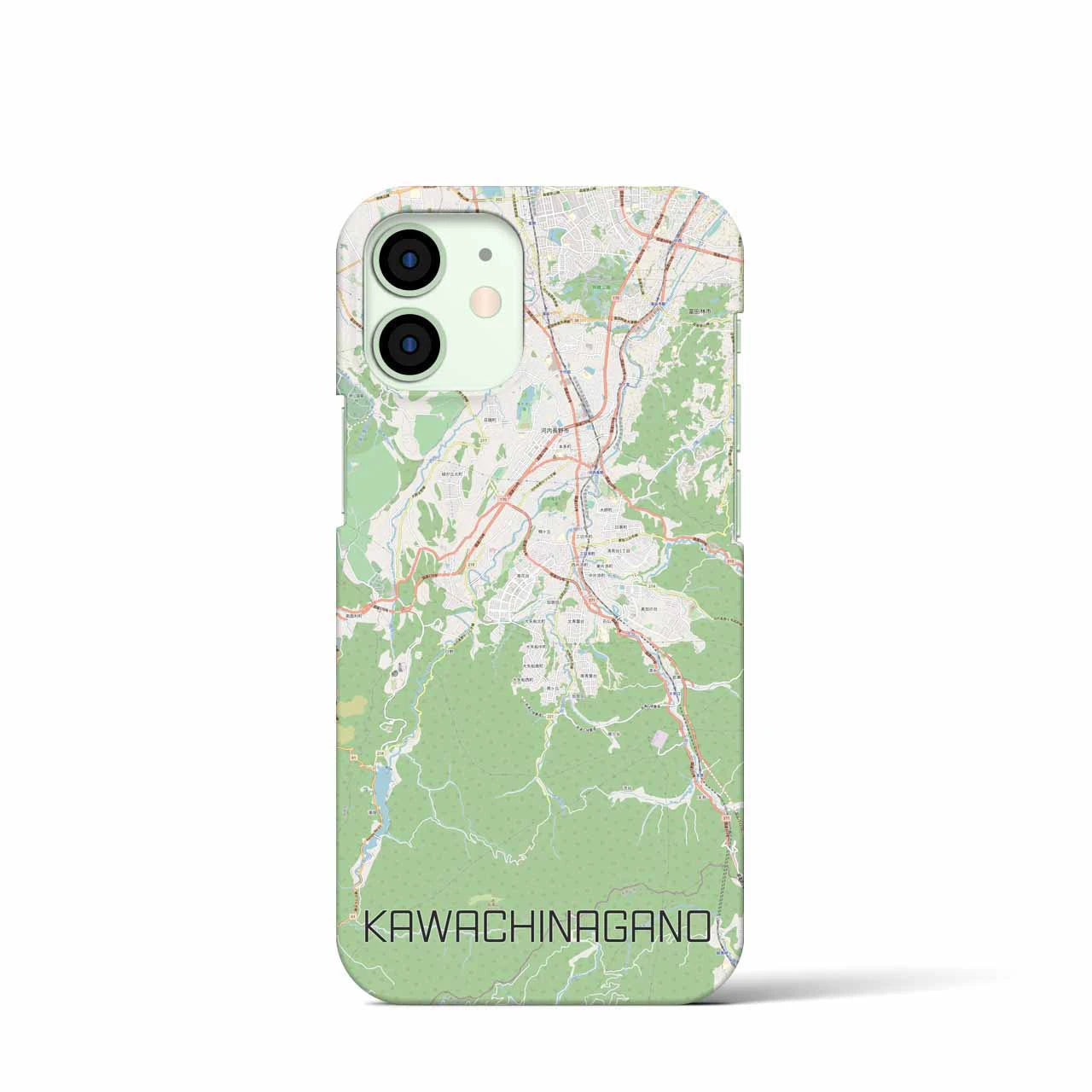 【河内長野】地図柄iPhoneケース（バックカバータイプ・ナチュラル）iPhone 12 mini 用