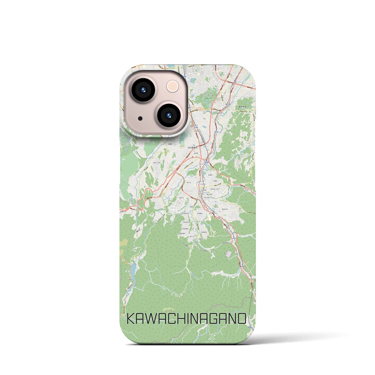 【河内長野】地図柄iPhoneケース（バックカバータイプ・ナチュラル）iPhone 13 mini 用