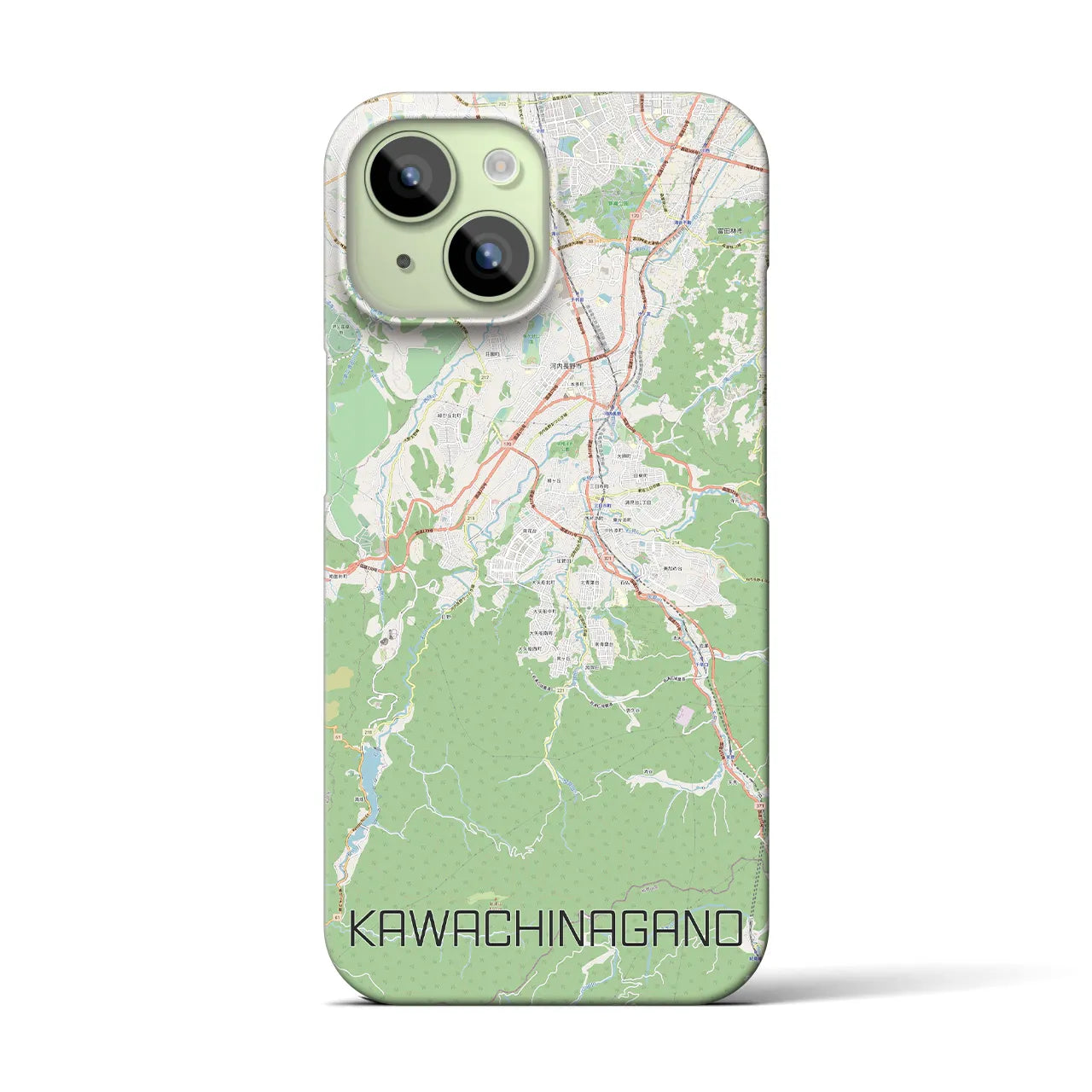 【河内長野】地図柄iPhoneケース（バックカバータイプ・ナチュラル）iPhone 15 用