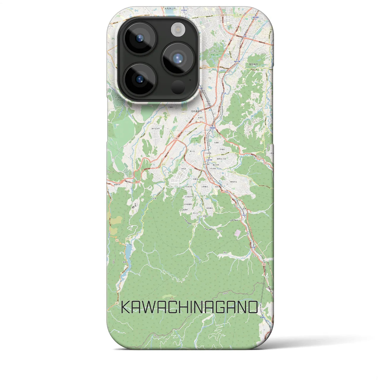 【河内長野】地図柄iPhoneケース（バックカバータイプ・ナチュラル）iPhone 15 Pro Max 用