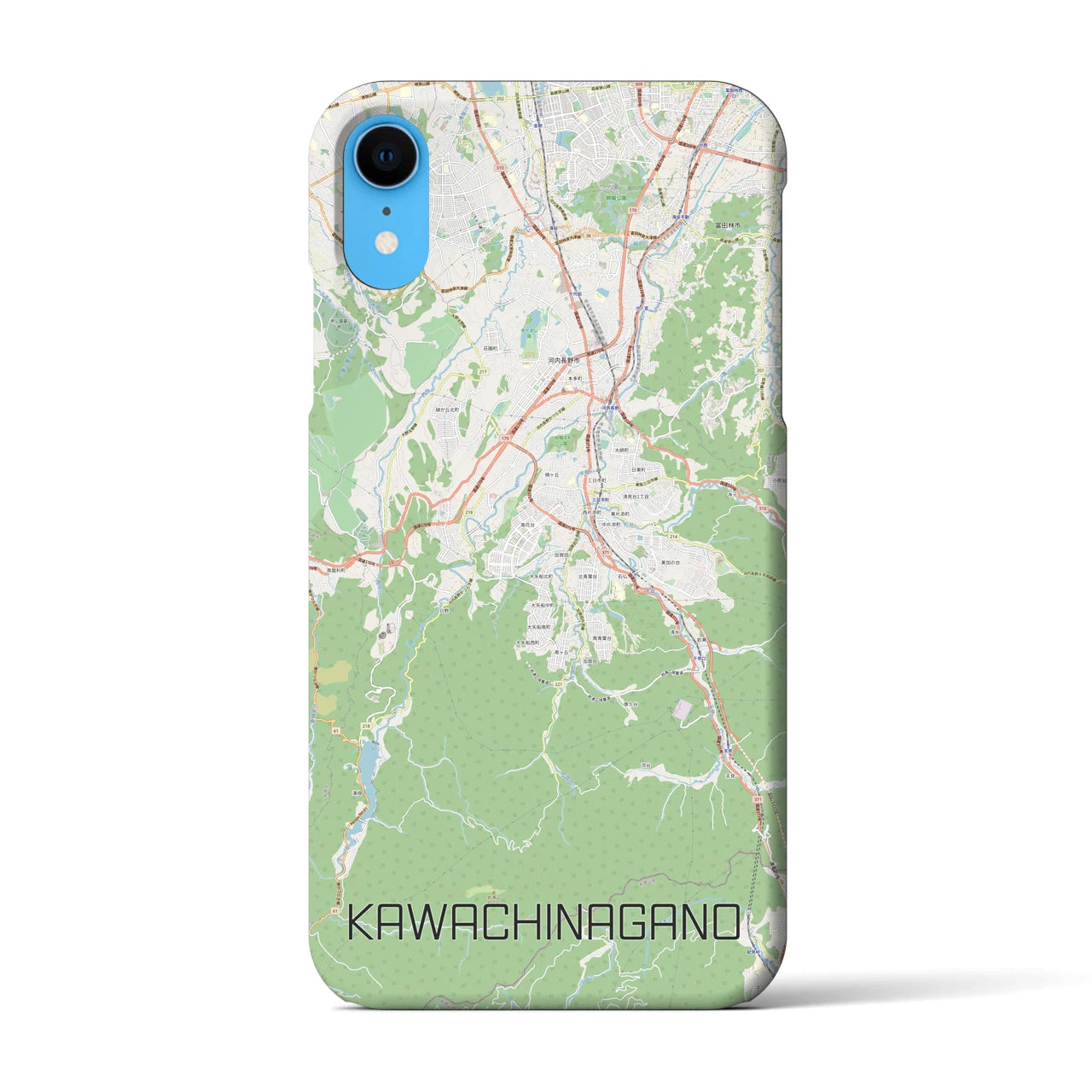 【河内長野】地図柄iPhoneケース（バックカバータイプ・ナチュラル）iPhone XR 用