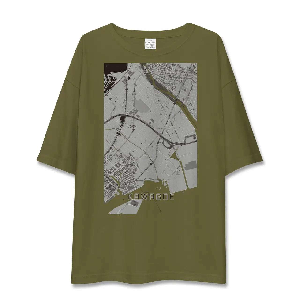 【川越（三重県）（三重県）】地図柄ビッグシルエットTシャツ