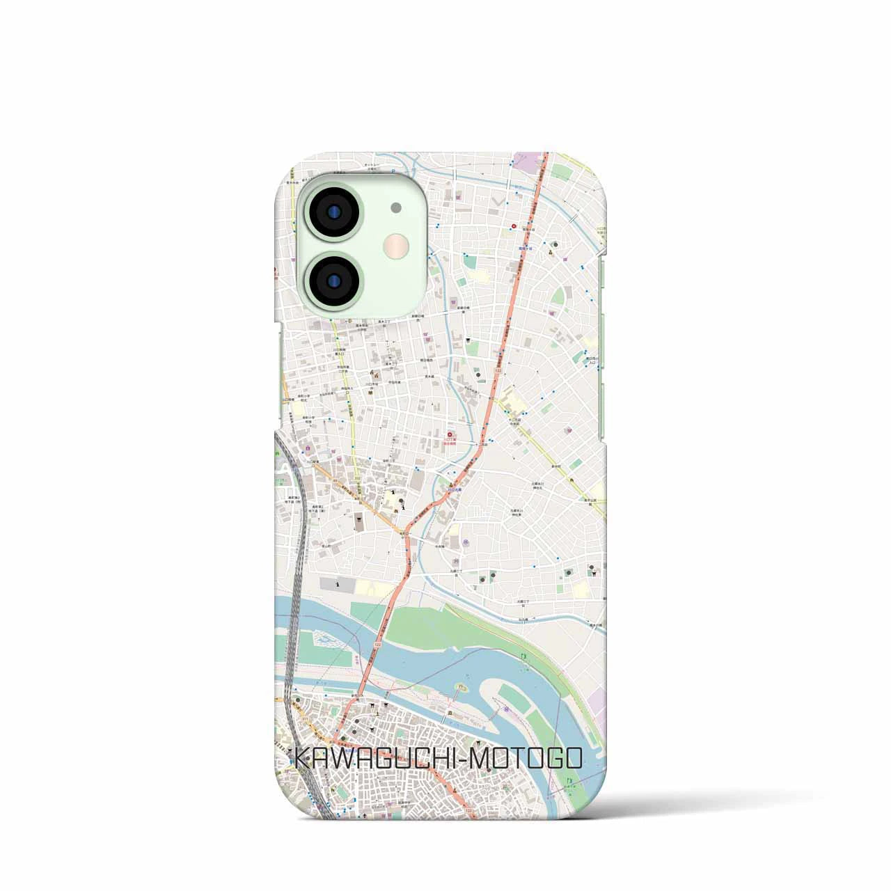 【川口元郷】地図柄iPhoneケース（バックカバータイプ・ナチュラル）iPhone 12 mini 用