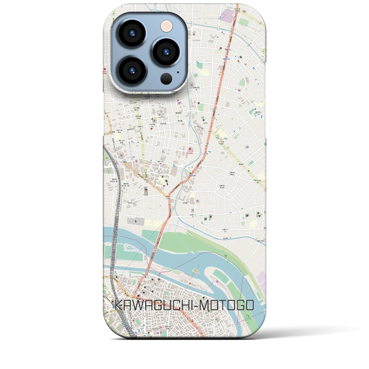 【川口元郷】地図柄iPhoneケース（バックカバータイプ・ナチュラル）iPhone 13 Pro Max 用