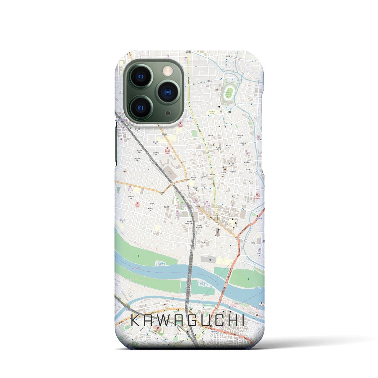 【川口】地図柄iPhoneケース（バックカバータイプ・ナチュラル）iPhone 11 Pro 用