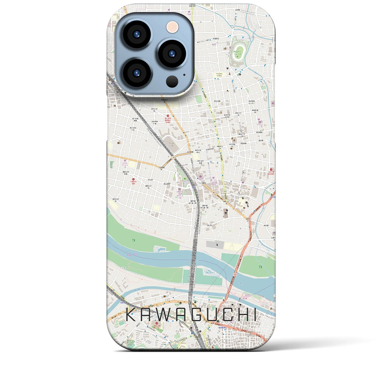 【川口】地図柄iPhoneケース（バックカバータイプ・ナチュラル）iPhone 13 Pro Max 用