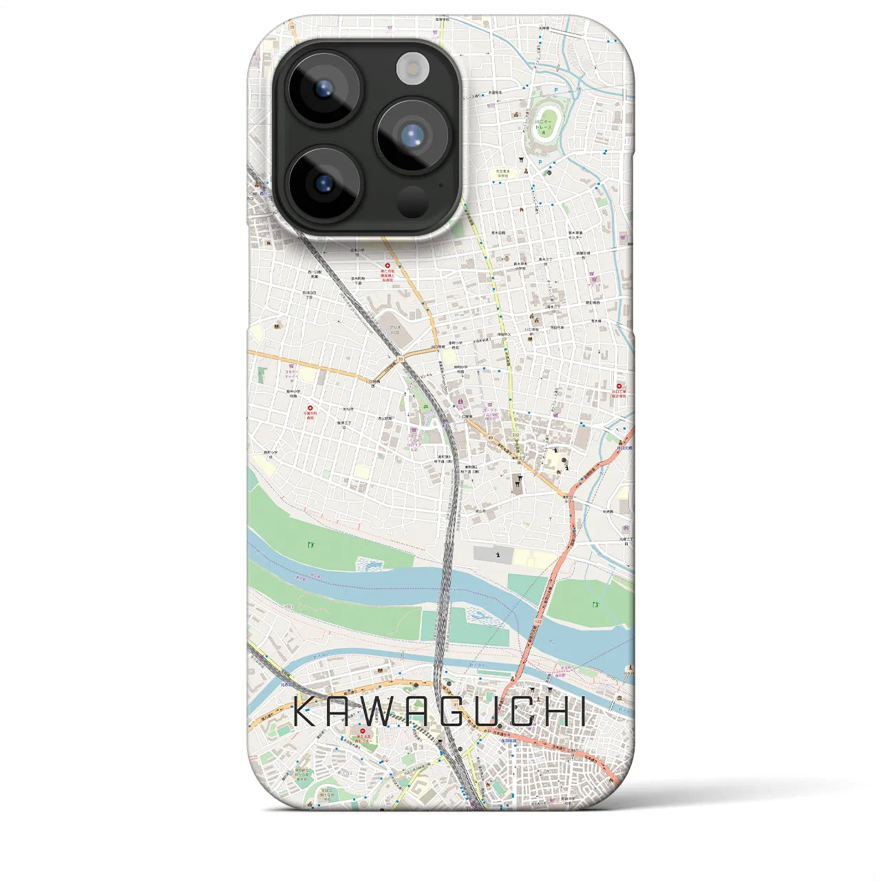 【川口】地図柄iPhoneケース（バックカバータイプ・ナチュラル）iPhone 15 Pro Max 用