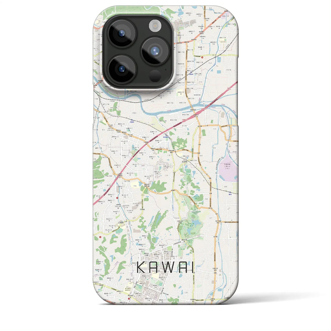 【河合】地図柄iPhoneケース（バックカバータイプ・ナチュラル）iPhone 15 Pro Max 用