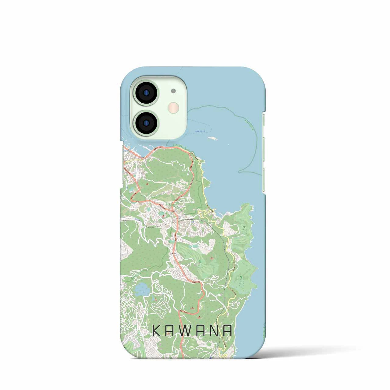 【川奈】地図柄iPhoneケース（バックカバータイプ・ナチュラル）iPhone 12 mini 用