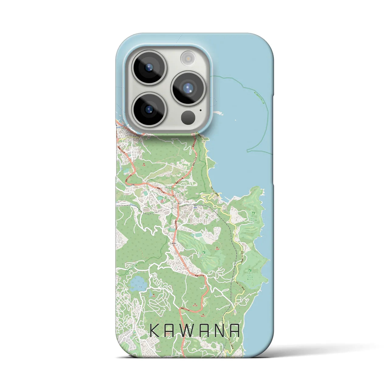 【川奈】地図柄iPhoneケース（バックカバータイプ・ナチュラル）iPhone 15 Pro 用