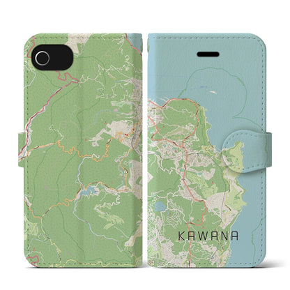 【川奈（静岡県）】地図柄iPhoneケース（手帳タイプ）ナチュラル・iPhone SE（第3 / 第2世代） / 8 / 7 / 6s / 6 用