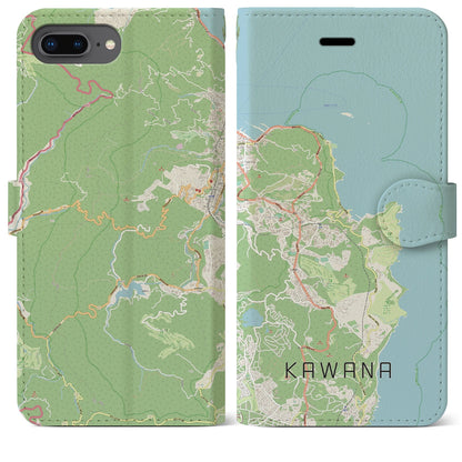 【川奈（静岡県）】地図柄iPhoneケース（手帳タイプ）ナチュラル・iPhone 8Plus /7Plus / 6sPlus / 6Plus 用