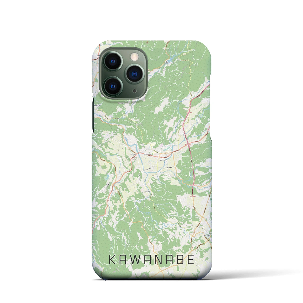 【川辺】地図柄iPhoneケース（バックカバータイプ・ナチュラル）iPhone 11 Pro 用