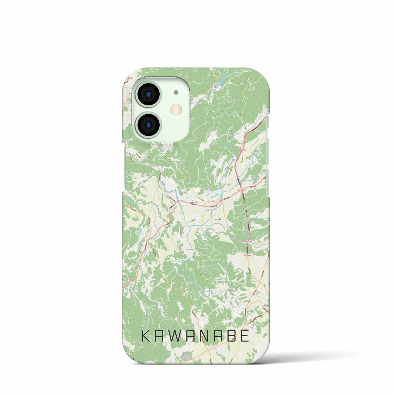 【川辺】地図柄iPhoneケース（バックカバータイプ・ナチュラル）iPhone 12 mini 用