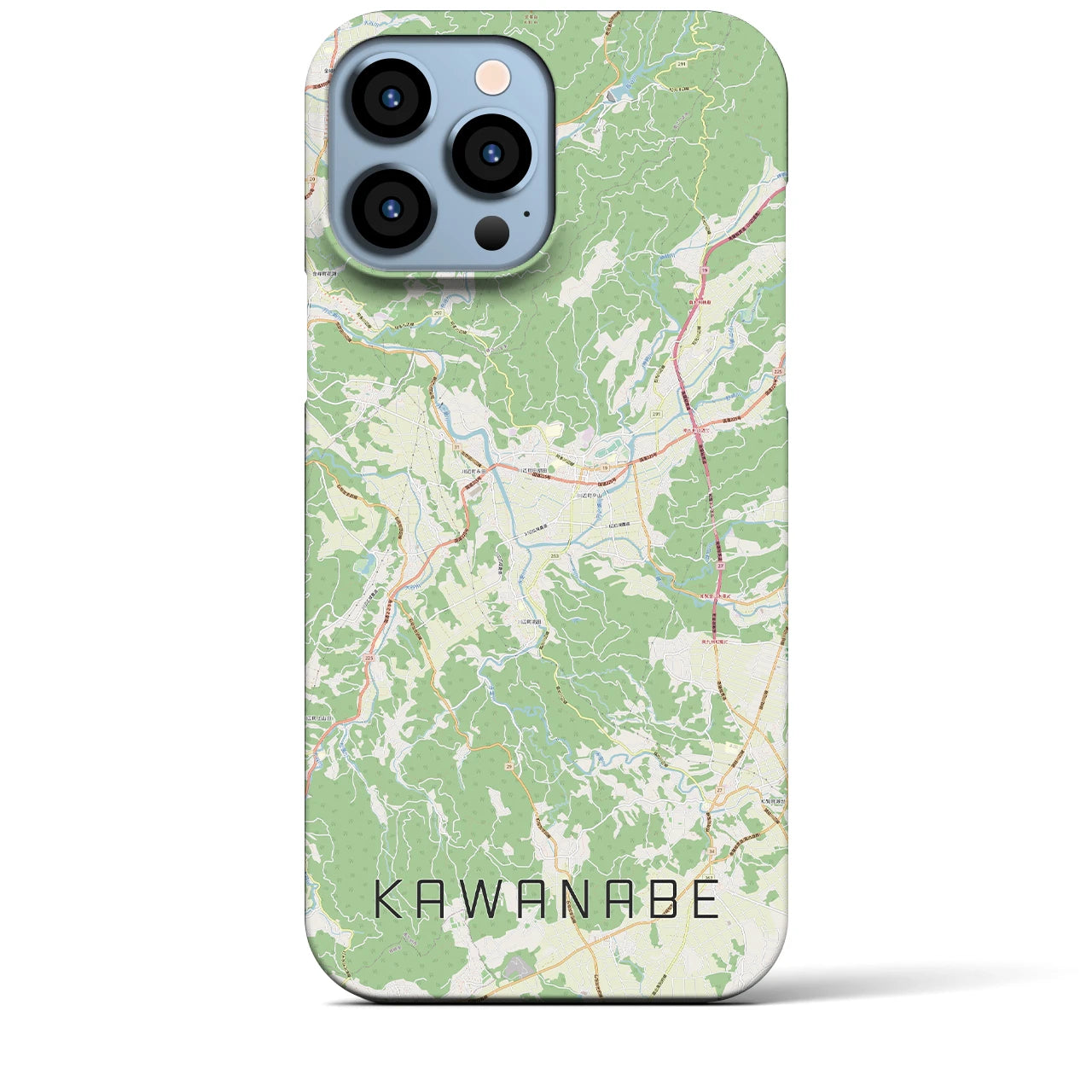 【川辺】地図柄iPhoneケース（バックカバータイプ・ナチュラル）iPhone 13 Pro Max 用