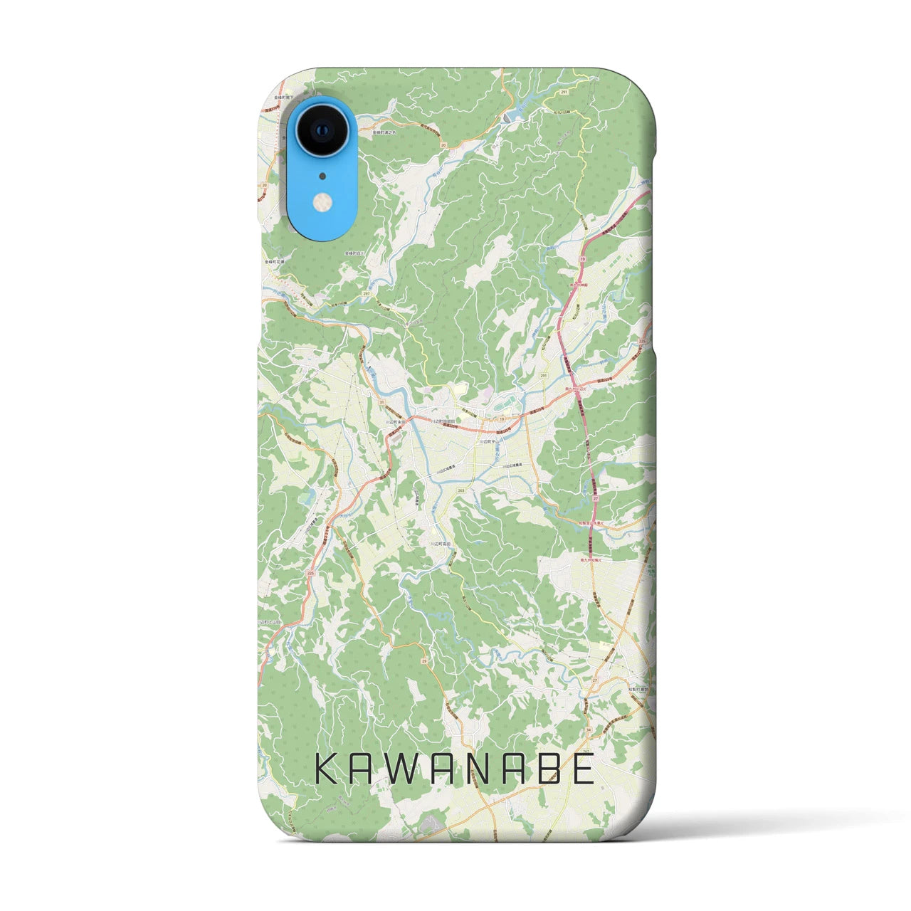 【川辺】地図柄iPhoneケース（バックカバータイプ・ナチュラル）iPhone XR 用
