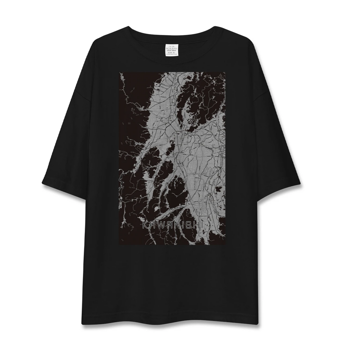 【川西(山形県)(山形県)】地図柄ビッグシルエットTシャツ