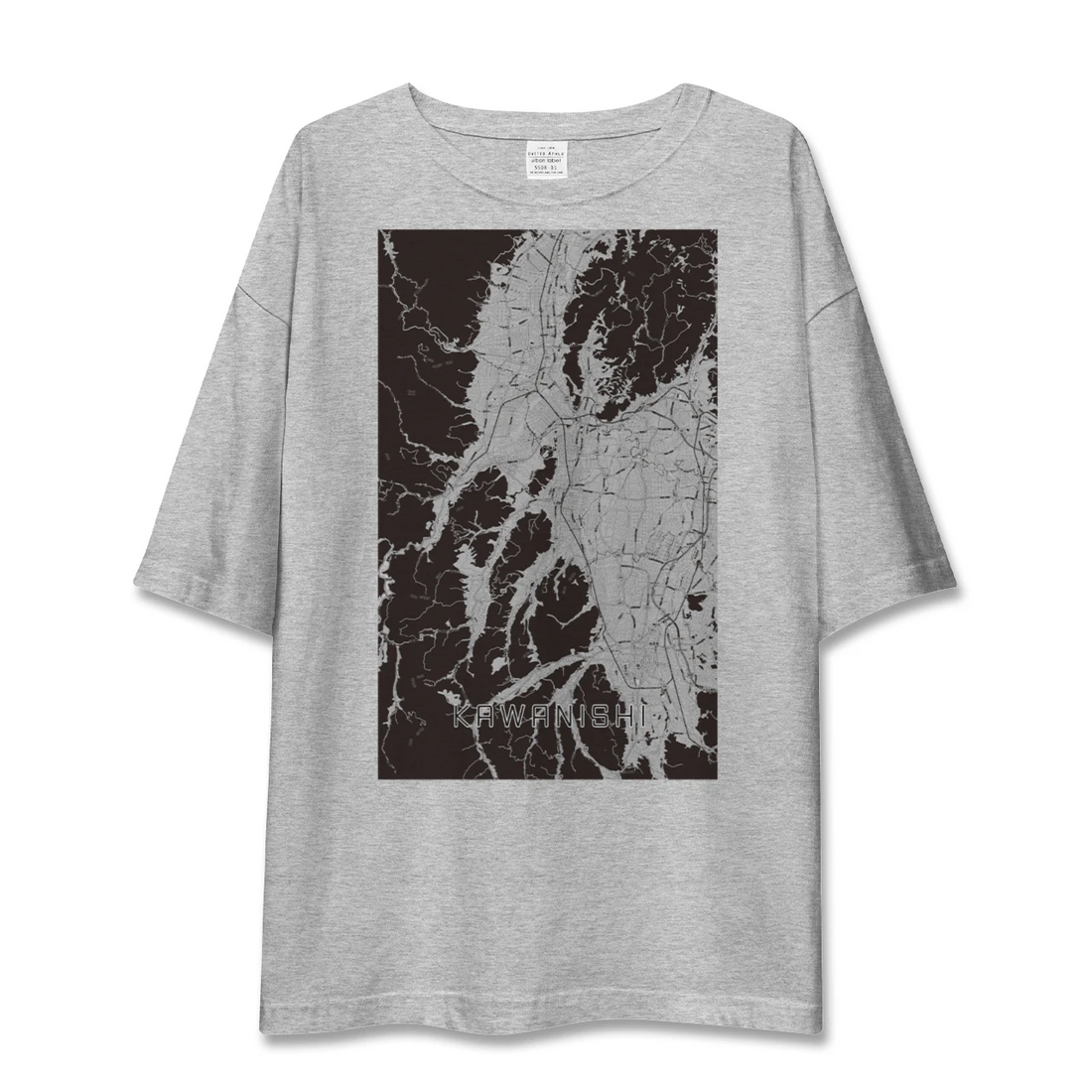 【川西(山形県)(山形県)】地図柄ビッグシルエットTシャツ