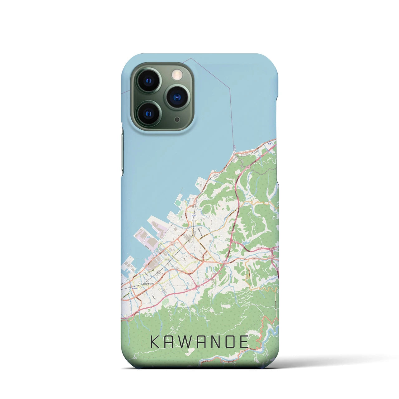 【川之江】地図柄iPhoneケース（バックカバータイプ・ナチュラル）iPhone 11 Pro 用