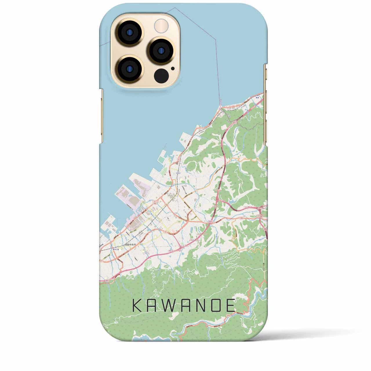【川之江】地図柄iPhoneケース（バックカバータイプ・ナチュラル）iPhone 12 Pro Max 用