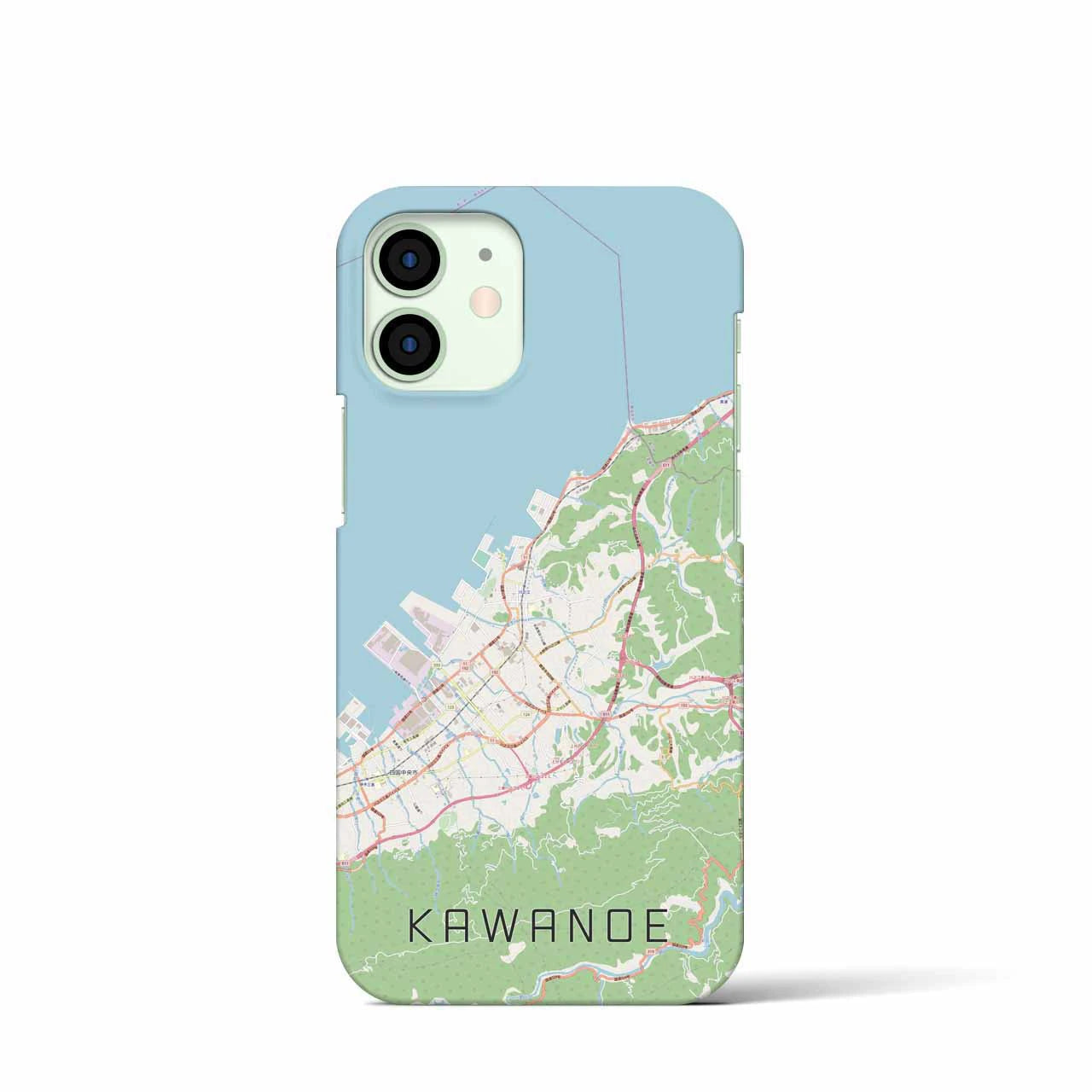 【川之江】地図柄iPhoneケース（バックカバータイプ・ナチュラル）iPhone 12 mini 用