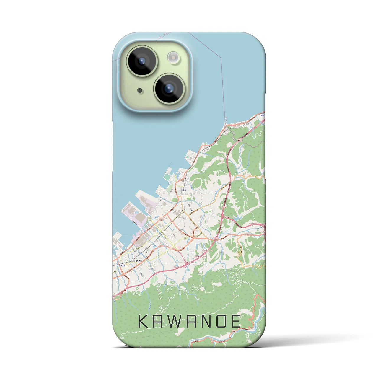 【川之江】地図柄iPhoneケース（バックカバータイプ・ナチュラル）iPhone 15 用