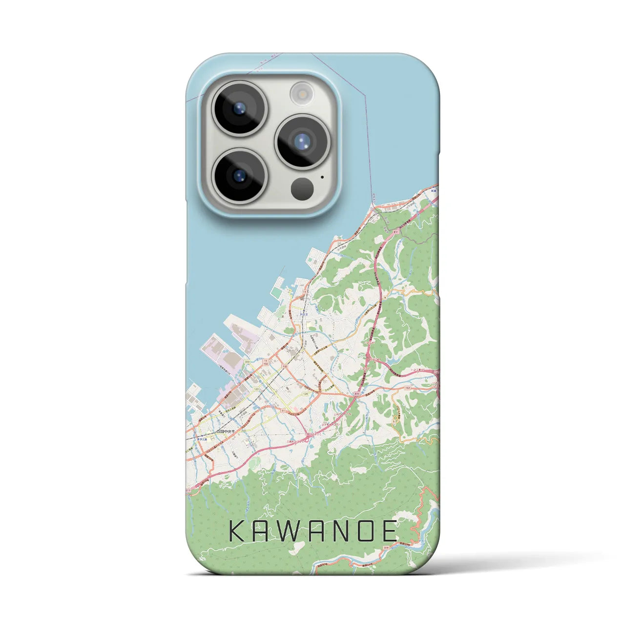 【川之江】地図柄iPhoneケース（バックカバータイプ・ナチュラル）iPhone 15 Pro 用