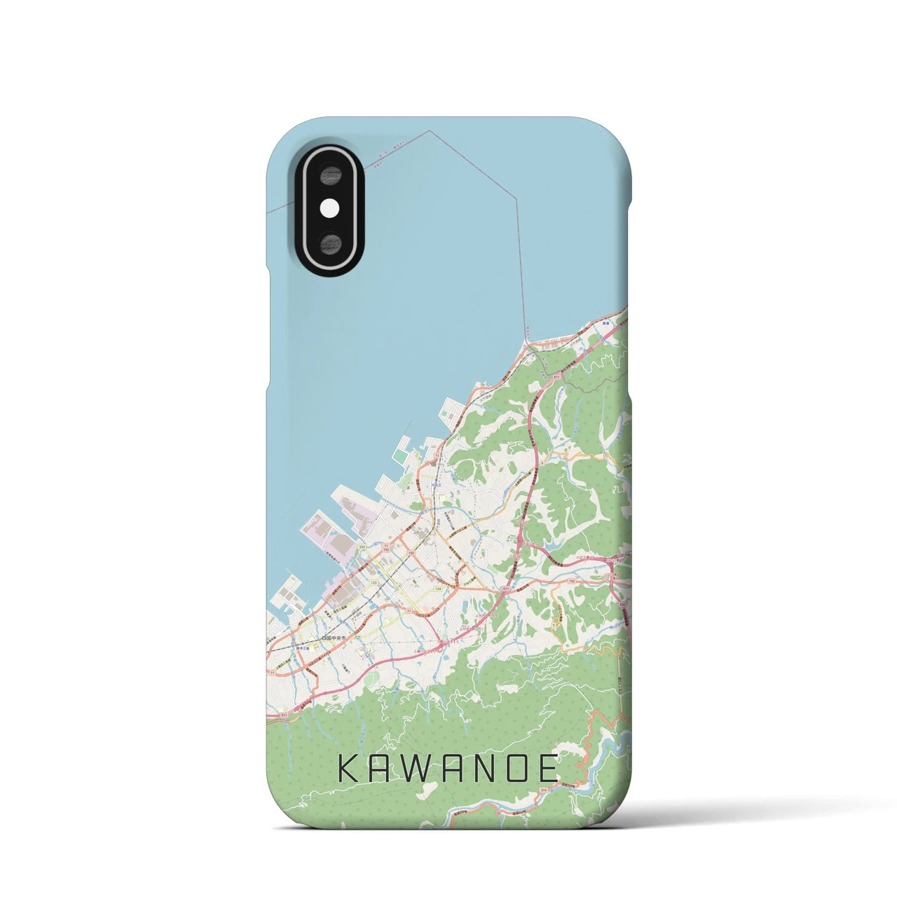 【川之江】地図柄iPhoneケース（バックカバータイプ・ナチュラル）iPhone XS / X 用