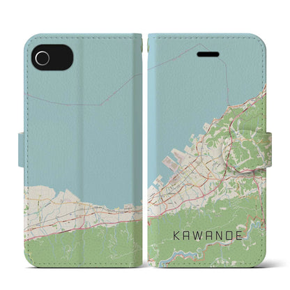 【川之江（愛媛県）】地図柄iPhoneケース（手帳タイプ）ナチュラル・iPhone SE（第3 / 第2世代） / 8 / 7 / 6s / 6 用