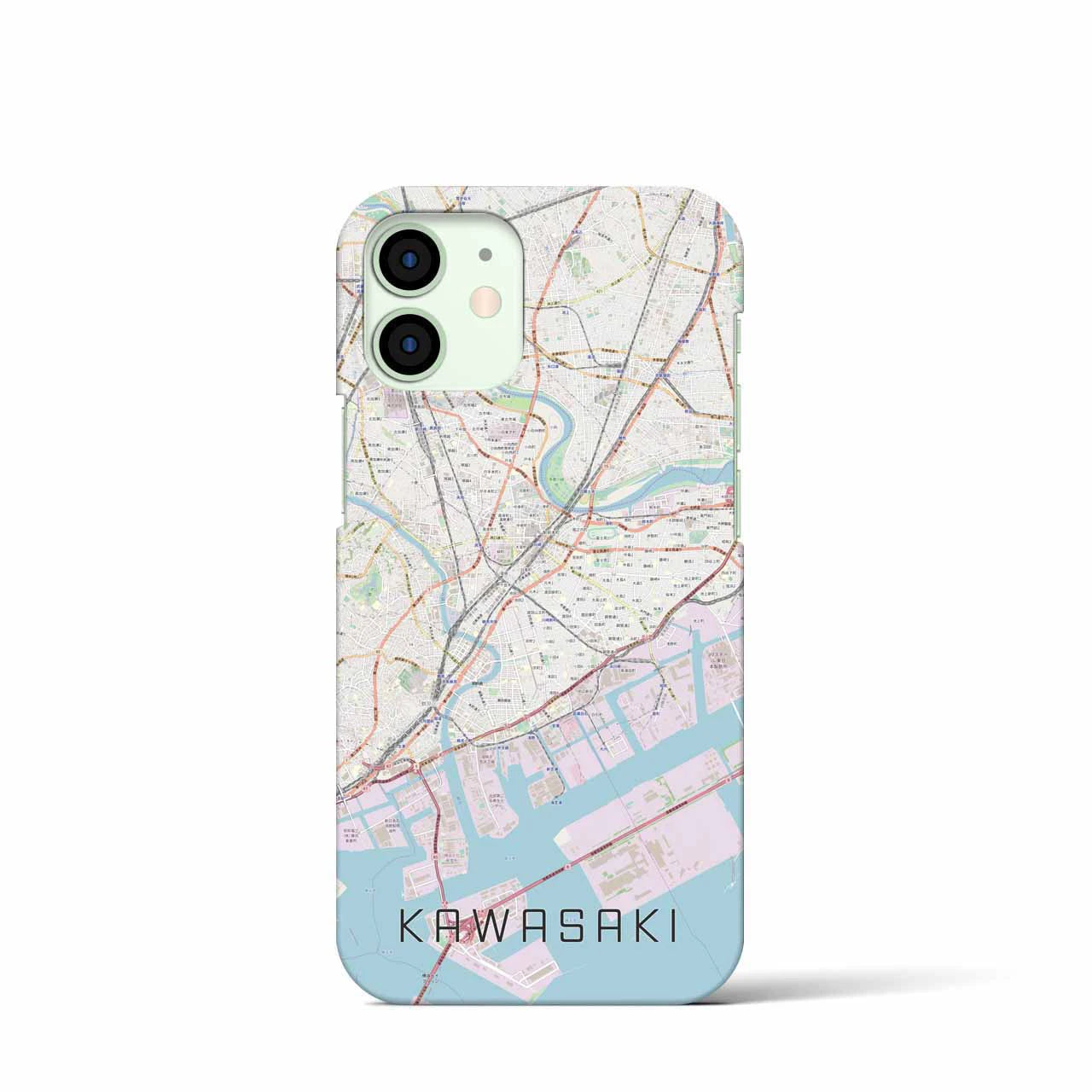 【川崎】地図柄iPhoneケース（バックカバータイプ・ナチュラル）iPhone 12 mini 用