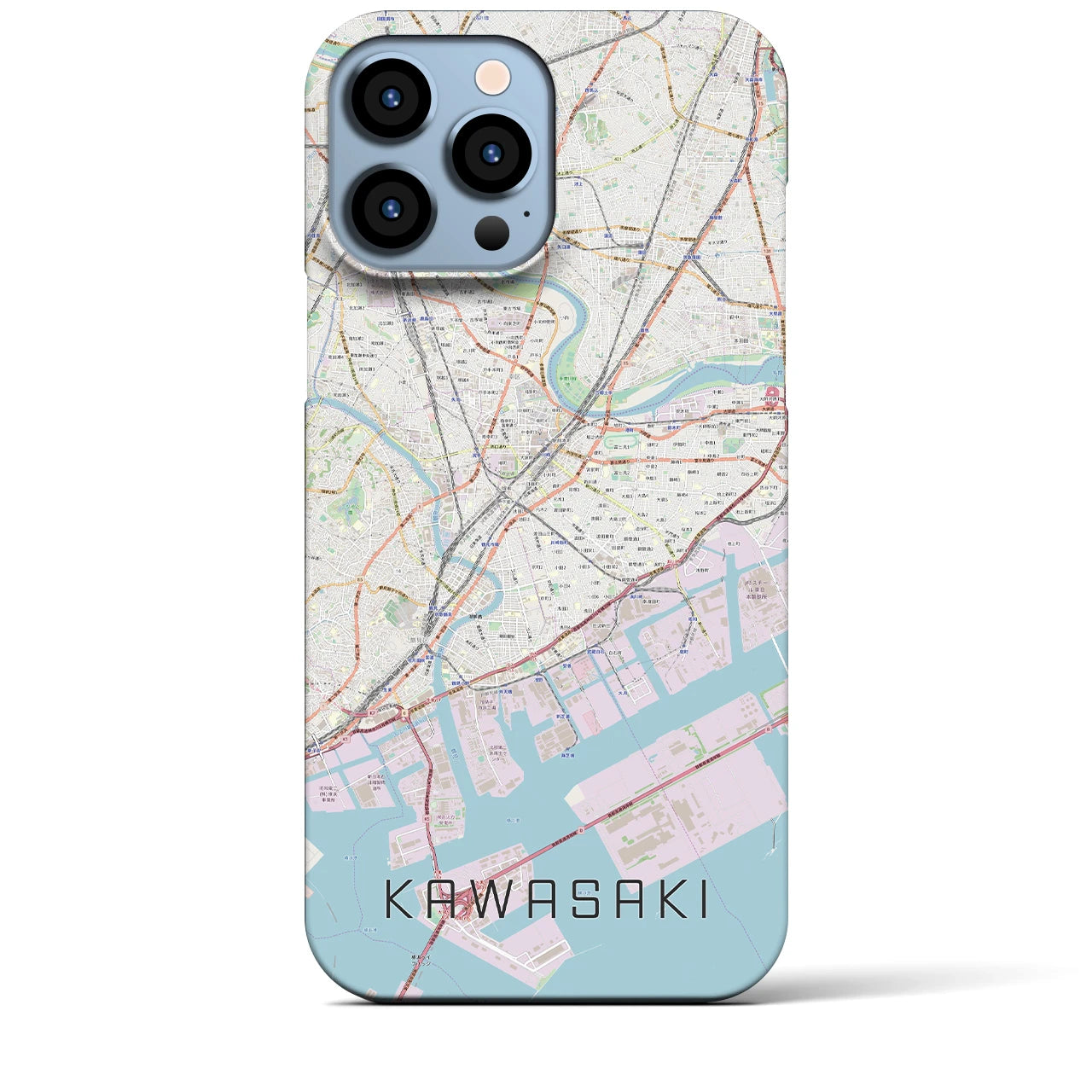 【川崎】地図柄iPhoneケース（バックカバータイプ・ナチュラル）iPhone 13 Pro Max 用