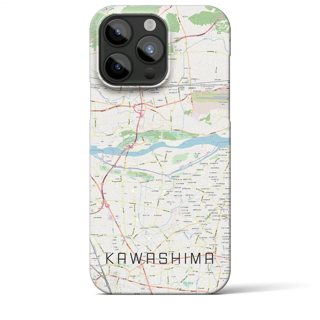 【川島】地図柄iPhoneケース（バックカバータイプ・ナチュラル）iPhone 15 Pro Max 用