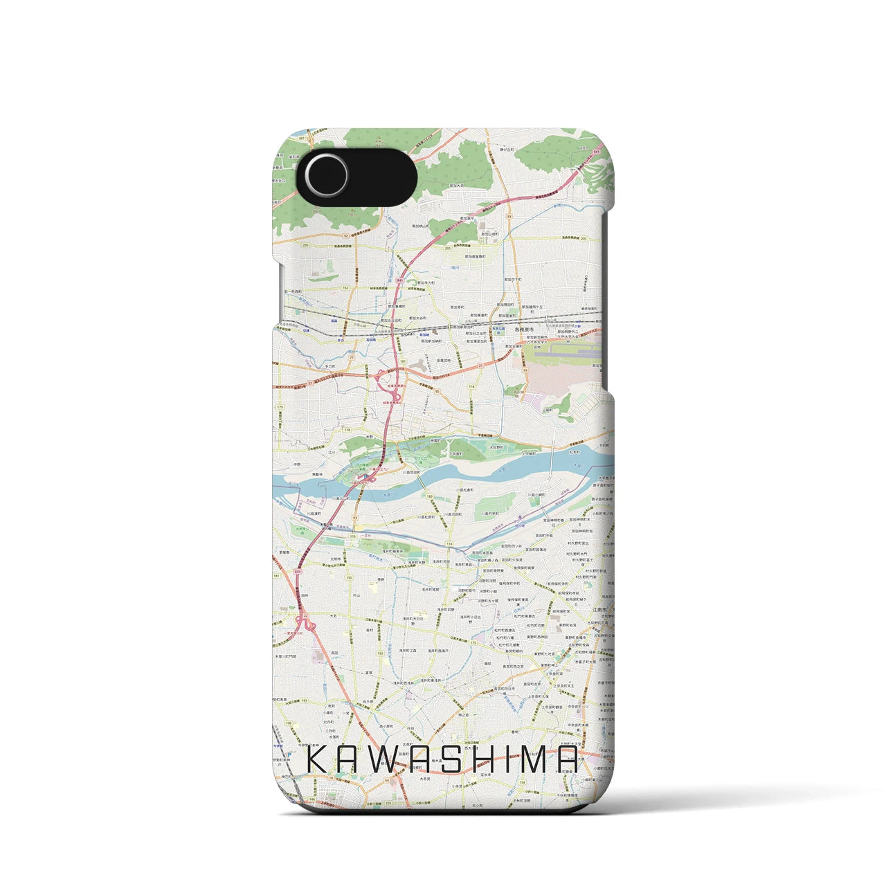【川島】地図柄iPhoneケース（バックカバータイプ・ナチュラル）iPhone SE（第3 / 第2世代） / 8 / 7 / 6s / 6 用