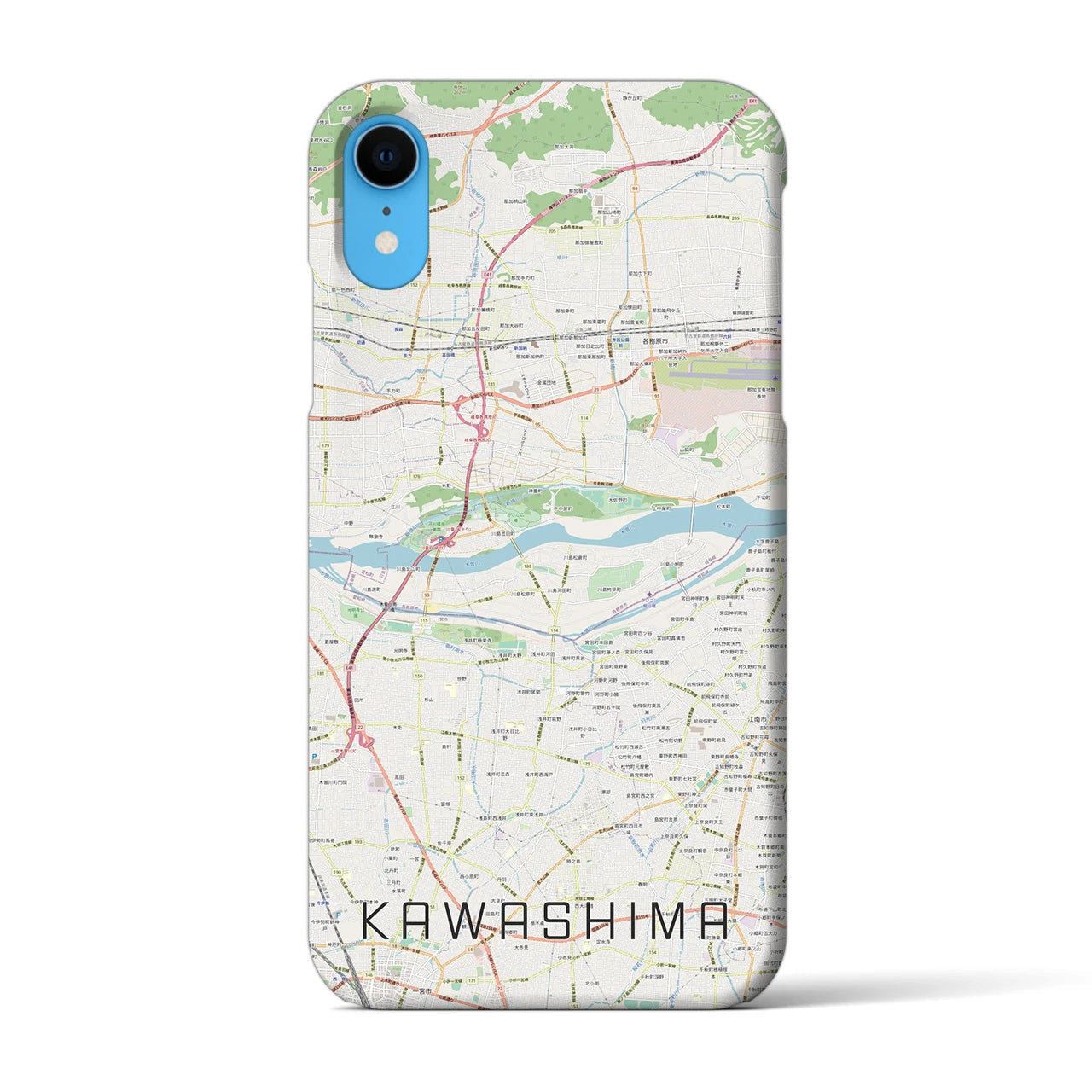 【川島】地図柄iPhoneケース（バックカバータイプ・ナチュラル）iPhone XR 用