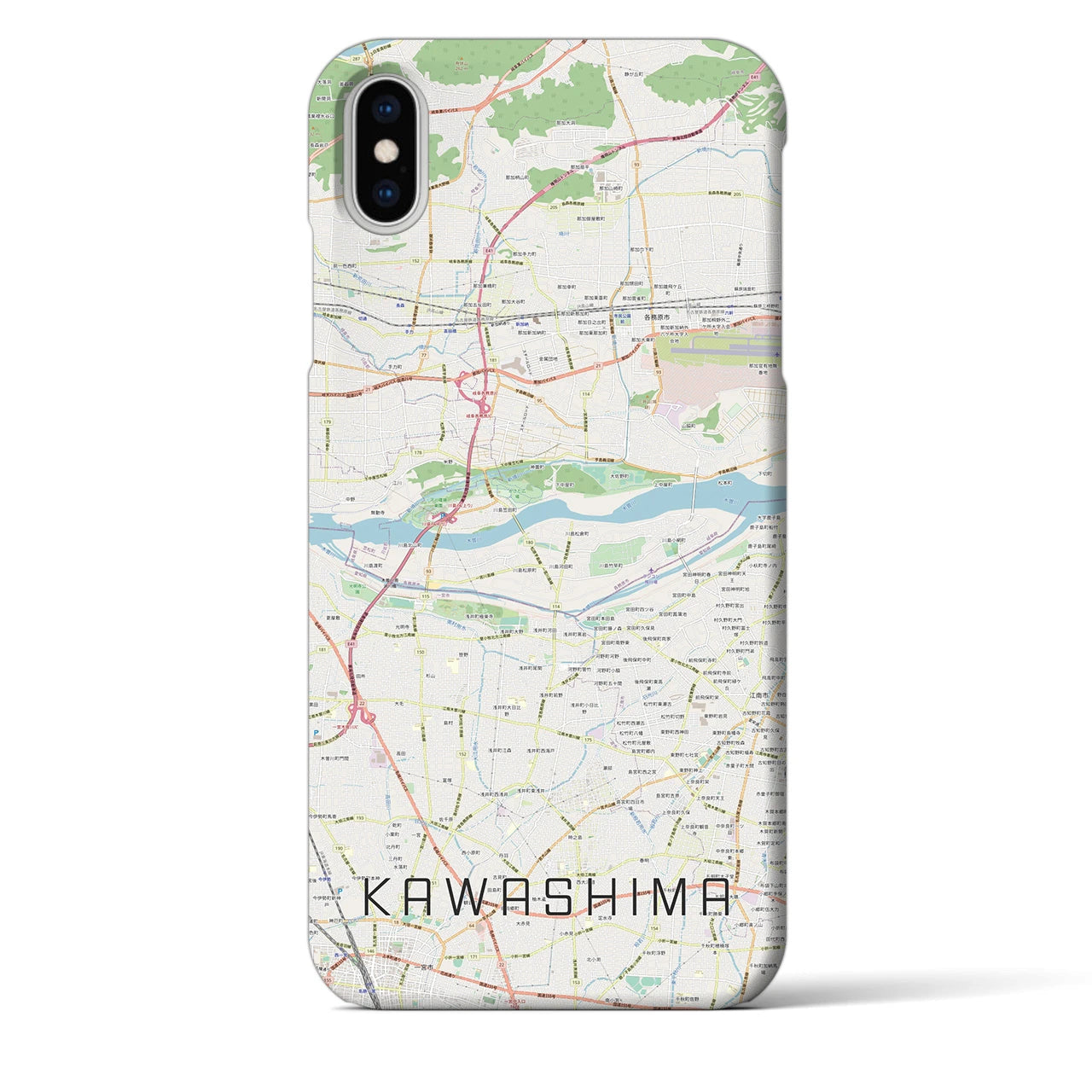 【川島】地図柄iPhoneケース（バックカバータイプ・ナチュラル）iPhone XS Max 用