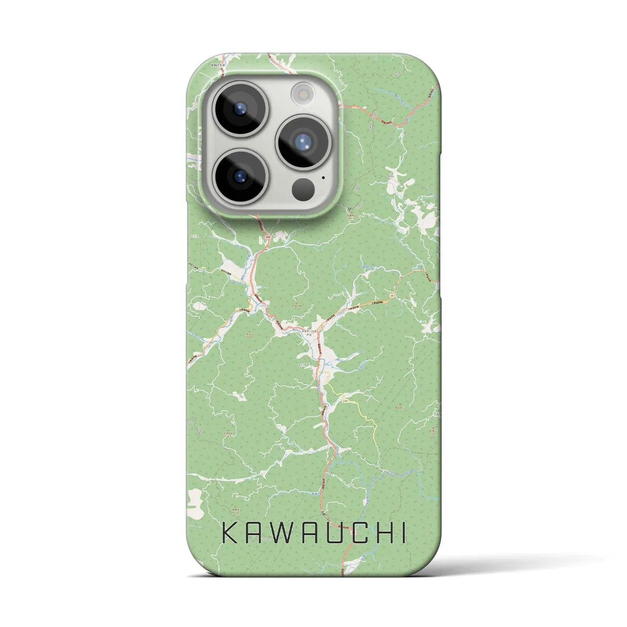 【川内】地図柄iPhoneケース（バックカバータイプ・ナチュラル）iPhone 15 Pro 用